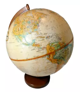 Vintage GLOBEMASTER REPLOGLE Relief Globe Post War USSR World Map 12" Full Color - Picture 1 of 10