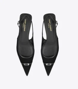 SAINT LAURENT Oxalis 30 mesh slingback pumps IT 37/ US 7 - Picture 1 of 9
