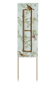 Peaceful Birds Artful Address Plaque Or Stake Metal 38x10” By Evergreen - Picture 1 of 5