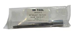 SK Tools SK42975 T-25 Torx Bit Socket Chrome 1/4" Drive 4.5" Long Made In USA - Bild 1 von 5