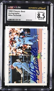 1992 CLASSIC BEST AUTOGRAPHS MIKE SCHMIDT AUTO CGC 8.5 JSA AUTO 10 - Picture 1 of 2