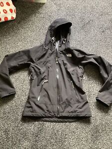 North Face M (10) Black Hooded Waterproof Jacket Used In Excellent Condition