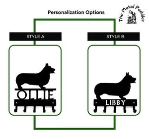 Pembroke Welsh Corgi Porta llaves personalizado y percha de correa - 5 ganchos - Imagen 1 de 6