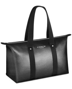 Coach Fragrance Tote bag metallic silver black travel overnight large purse NEW - Picture 1 of 12
