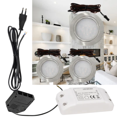 Extra Flache LED Einbauspots Mila - 12V - 2,4W - Loch 58 - 60mm - 230V Zuleitung - Bild 1 von 4