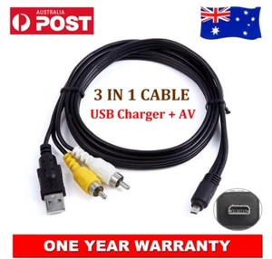 USB Charger And AV Cable For SANYO XACTI VPC-T850 T1060 S60 S70 E70 E760 E860 AU - Photo 1 sur 5