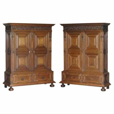 RARO PAR DE ARMARIOS ESTANTERÍA VICTORIANA ANTIGUA ROBLE INGLÉS LANCASTER Foto 1 de 4