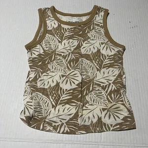 Old Navy Toddler Boy Tank Top Size 2T Brown White Leaves Sleeveless Shirt Kids - Picture 1 of 8