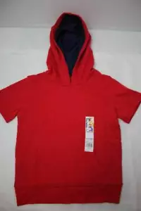 NEW Toddler Boys Pull Over Hoodie Size 4T T Shirt Top Tee Pocket Clothes Red - Picture 1 of 3