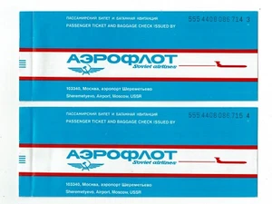 Vintage Soviet Russian UdSSR AEROFLOT TICKETS MOSCOW - NEW YORK - Washington - Bild 1 von 3