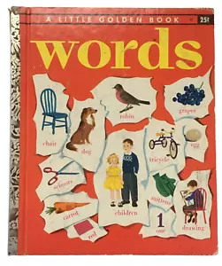 Kleine goldene Buchwörter Vintage Kinder Alphabet Wortschatz lesen lernen - Bild 1 von 8