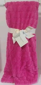 Hot Pink Valentine Magaschoni Heart Throw Blanket, Reversible, 50x70, New - Picture 1 of 2