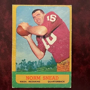 1963 Topps Set NORM SNEAD raro SP #158 WASHINGTON REDSKINS - EX - Foto 1 di 2