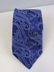 Enro Neck Tie Silk Blue Tone on Tone Paisley Handmade Traditional Classic 60" - Picture 1 of 7