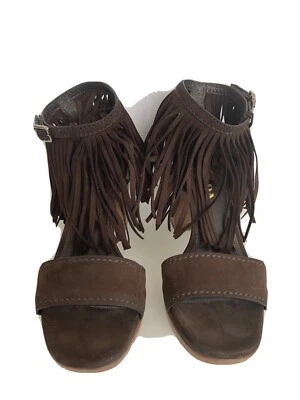 prada Fringe Suede Sandals 38 Brown - Image 1 of 4