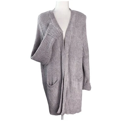 Cárdigan JohnPaulRichard Nuevo con Etiquetas $60 Gris Tejido Hasta Abrigo Acanalado Tejido Para Mujer Talla XXL Foto 1 de 4