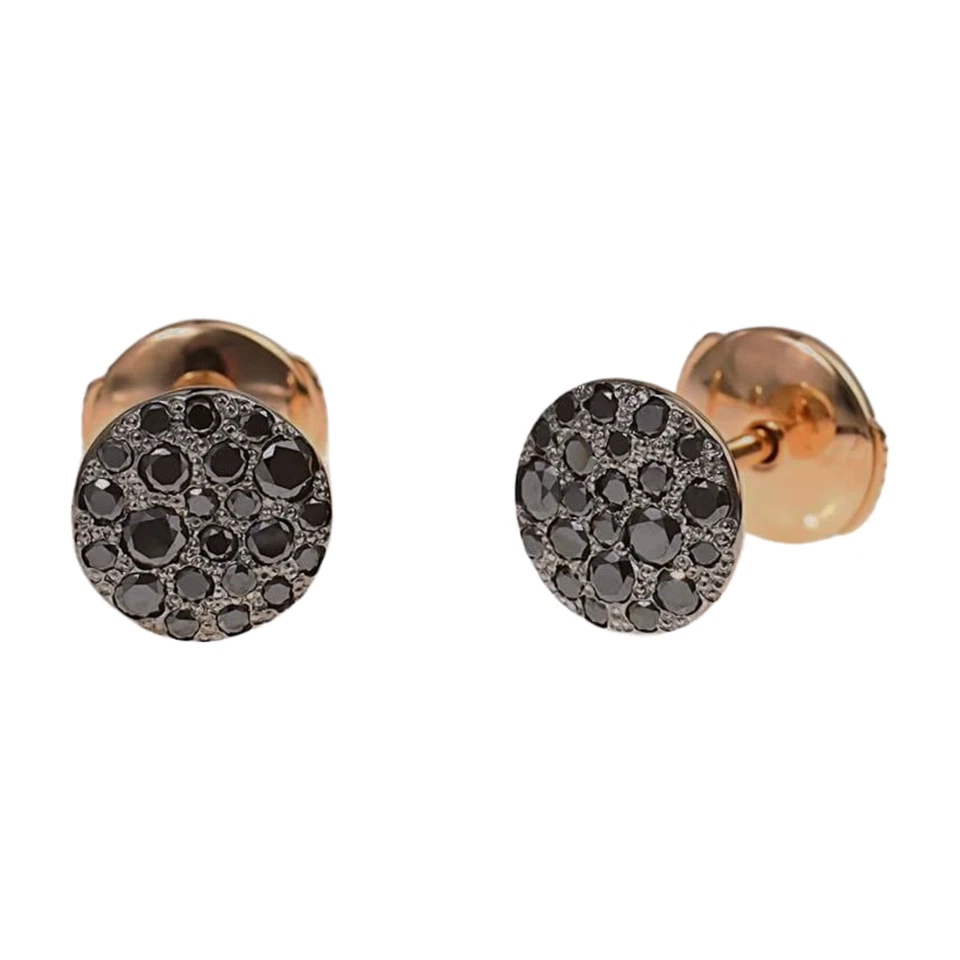 Aretes Pomellato Sabbia de diamantes negros de oro rosa de 18 quilates sin usar Foto 1 de 4
