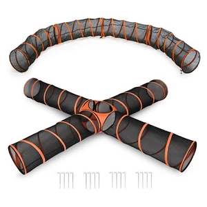 NEWEST Dog Agility Tunnels Set - 4-way PLUS! Orange/Black, EASY FAST SHIPPING!! - Picture 1 of 7
