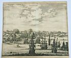 PERU LIMA 1673 Arnold MONTANUS RARE LARGE ANTIQUE ENGRAVED VIEW 17TH CENTURY