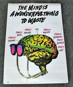 Póster Mind is a Wonderful Thing to Waste 1990 Brain Sex Party Trends Canadá Muy bien - Imagen 1 de 5