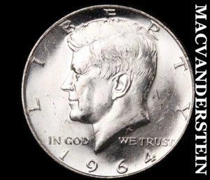 1964 Silver Kennedy Half Dollar - Choice Gem Brilliant Unc Lustrous #C164 - Picture 1 of 2