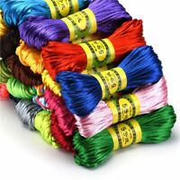 10m Nylon Chinese Knot Satin Macrame Beading Jewelry Rattail Cords 3mm 14Color