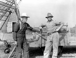 Two Farmers in Caribou, Maine - 1942 - Vintage Photo Print - Picture 1 of 1