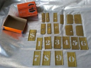 REESE'S ADJUSTABLE LOCKEDGE BRASS STENCILS. LETTERS AND NUMBERS. - Picture 1 of 9