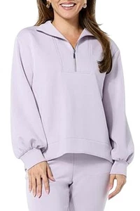 WynneLayers Women's Smooth Operator Half-Zip Top Light Lavender - Picture 1 of 1