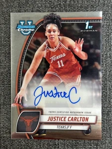 Baloncesto Justice Carlton 2024-25 Bowman University cromado automático #38 - Imagen 1 de 2
