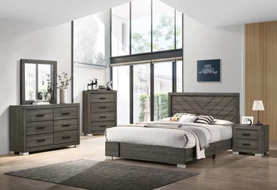 Muebles Marca Kings - Juego de Dormitorio Lorain 6 Piezas King Size Gris Foto 1 de 4