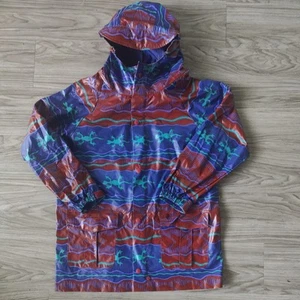 Vintage 90s LL Bean Kids Raincoat size medium Hoodie lizards PVC  Long sleeve  - Picture 1 of 4