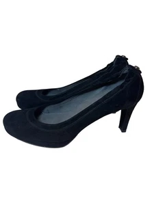 Stuart Weitzman Suede Black Heels Women’s Size 6.5 Classic Pumps Round Toe - Picture 1 of 10