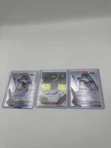 DANIEL ESPINO 2019 BOWMAN LOT OF 3 SIGNED CARDS INDIANS Guardians - Afbeelding 1 van 2