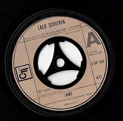 ❤️  Lalo Schifrin - Jaws / Quiet Village  ❤️  Vinyl 7" single .... VG+ - Image 1 of 2