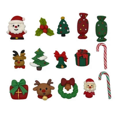 Mixed Christmas Resin Flatbacks – 45-Piece Holiday Craft Embellishment - Image 1 of 4