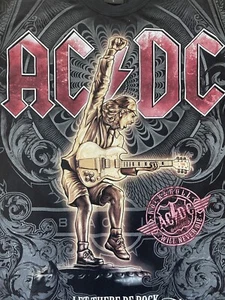 AC/DC All Over Print T Shirt Black Large Men’s New 100 % Cotton Rock Tees - Picture 1 of 6