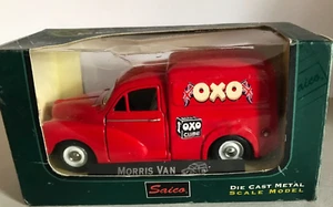 SAICO MORRIS VAN RED OXO CUBE ADVERTISING VEHICLE DIECAST SCALE MODEL DOORS OPEN - Picture 1 of 15