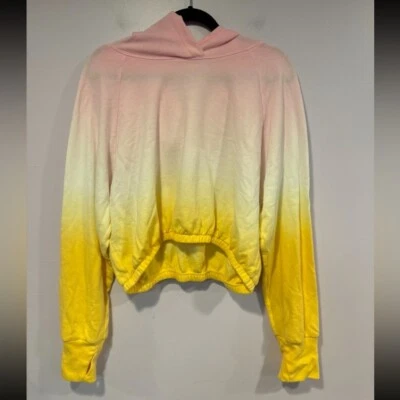 Rosa Blanco y Amarillo Victorias Sport Crop Sudadera Talla Mediana Foto 1 de 3