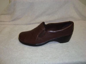 Clarks Bendables May Rose Leather w/ Gore Slip-on Shoes brown new 9.5m - Picture 1 of 2