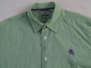 Express Men's Lightweight Cotton L/S Button Down Light Green Dress Shirt - M - Picture 1 of 7