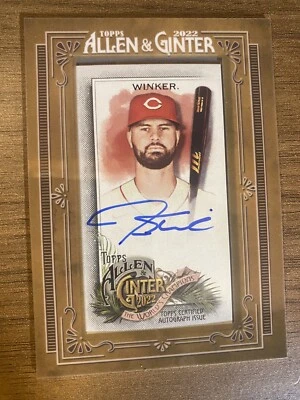 2022 Topps Allen & Ginter Jesse Winker Mini Auto Autograph #MA-JW Cardinals - Image 1 of 2