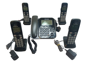 Panasonic DECT 6.0 Plus Corded+Cordless Phone System 5 Handsets 5 Bases complete