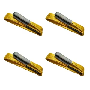 Paquete de 4 correas de elevación de eslinga de tela de poliéster de 2 capas de alta resistencia de 2" x 9 pies WLL 6200 libras - Imagen 1 de 7