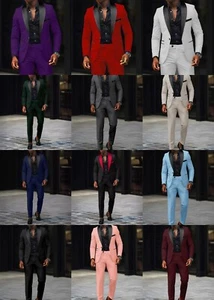 Men Suits Sets 2pcs Jackets Pants Slim Fit Wedding Tuxedos Spring Summer Wear - Picture 1 of 30