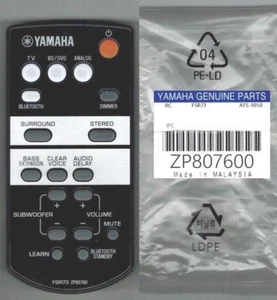 NEW Genuine YAMAHA FSR73 ZP80760 REMOTE CONTROL Fits ATS-1050 YAS-105 SRT-700 - Picture 1 of 1