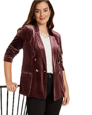 Maurices ~ новый с ярлыками ~ коричневый ром бархат женщин Blazer ~ размер XL-0X - Изображение 1 из 4
