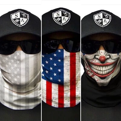 3 protectores/máscaras faciales de pesca Salt Armour SA blanco + banderas americanas de color + bromista Foto 1 de 4