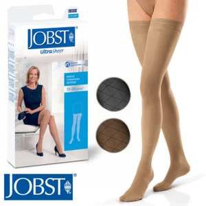 Medias de silicona ultratransparentes para el muslo Jobst para mujer 15-20 mmHg diamante Pat - Imagen 1 de 13