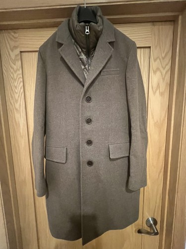 Nuovo con etichette! Gilet in cashmere Burberry Lyndson 3 in 1 lana talpa $1390 + cappotto taglia S